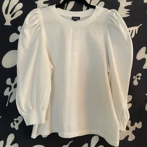 Splendid White Puff Sleeve Sweatshirt size XS